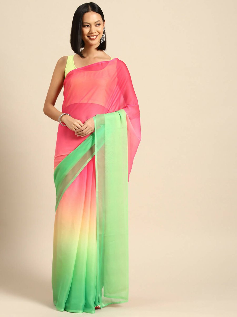 Ahalyaa Women's Traditional wear Saree - Pink | Grocsy