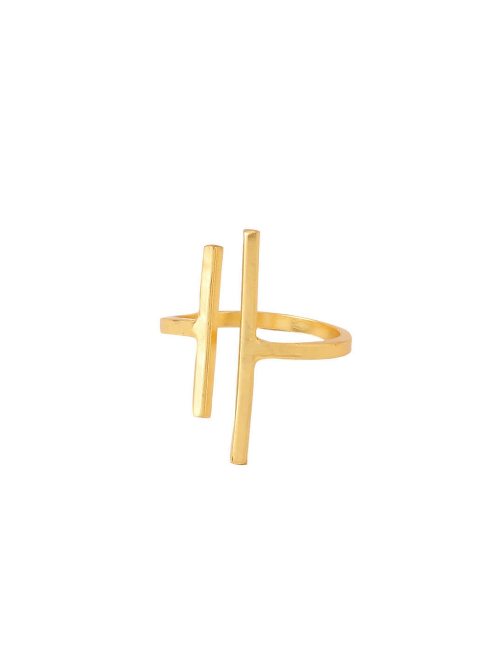 NVR Women's Western Gold-Polished Ajustable Finger Ring | Grocsy