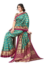 Vamika Rama Green Printed Art Silk Saree | Grocsy