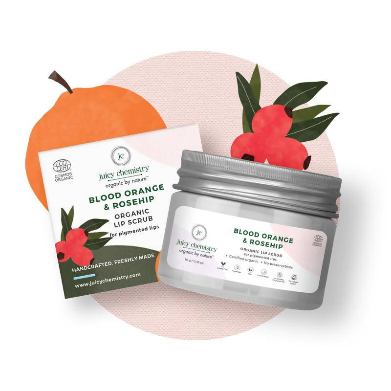 Juicy Chemistry Blood Orange & Rosehip Lip Scrub | Grocsy