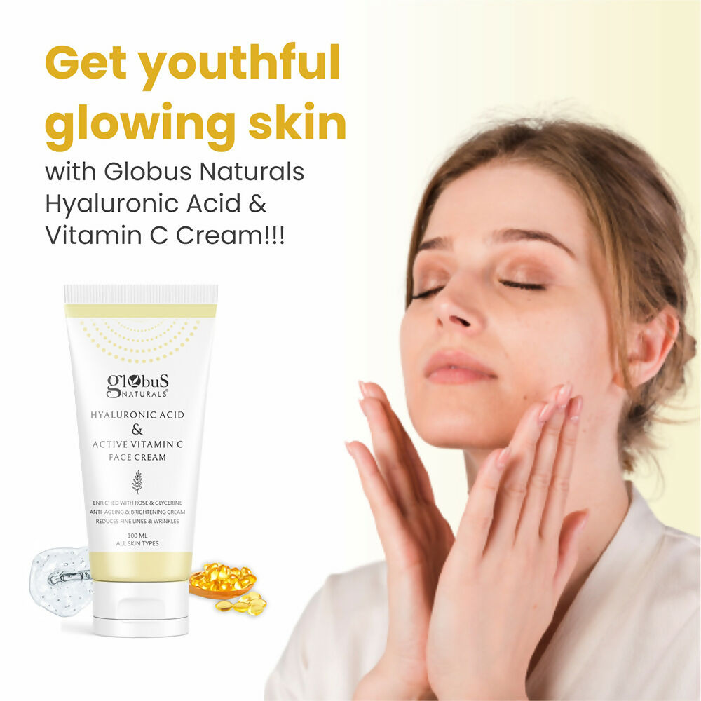 Globus Naturals Hyaluronic Acid & Vitamin C Anti Ageing Face Cream | Grocsy