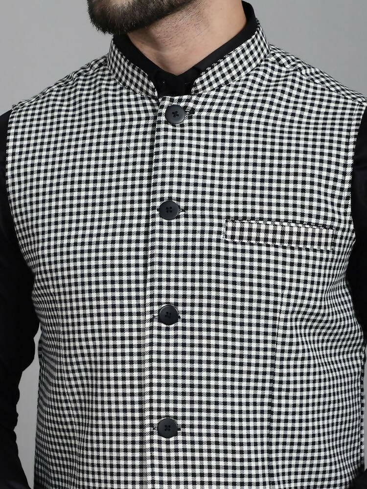 Even Apparels Nehru Jacket With Welt Pockets - Multi | Grocsy