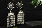 Mominos Fashion Johar Kamal Silver-Plated Earrings With Pearls Jhumkas
