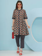 Joban Fashion Elephant Printed Co Ord Set - Beige | Grocsy