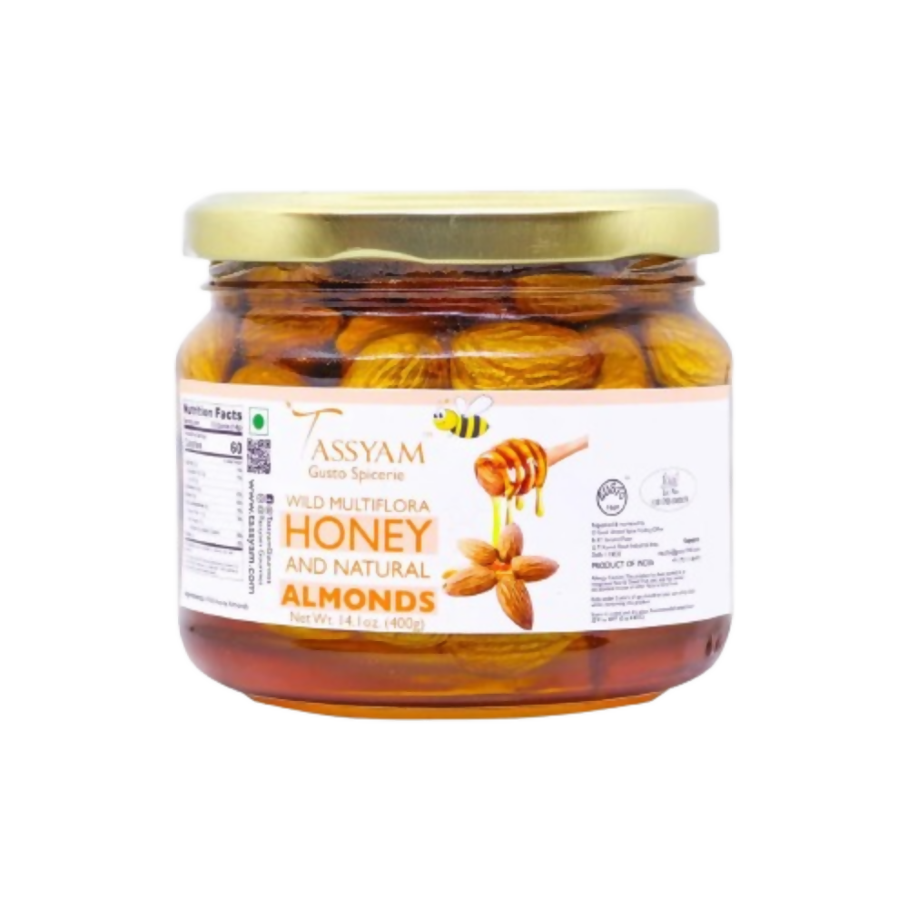 Tassyam Organics Wild Honey with California Almonds | Grocsy