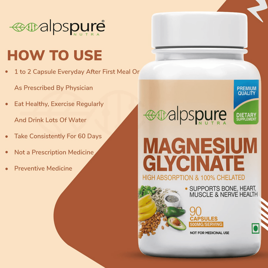 Alpspure Nutra Magnesium Glycinate Capsules | Grocsy
