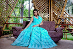 Partywear Designer Rama Jamdani contton Fancy Saree - Starwalk | Grocsy
