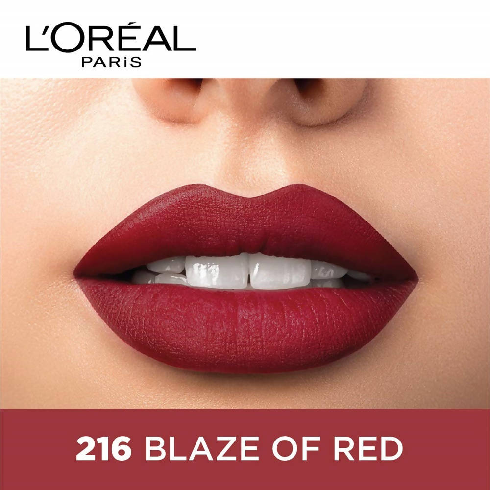 L'Oreal Paris Color Riche Moist Matte Lipstick - 216 Blaze Of Red | Grocsy