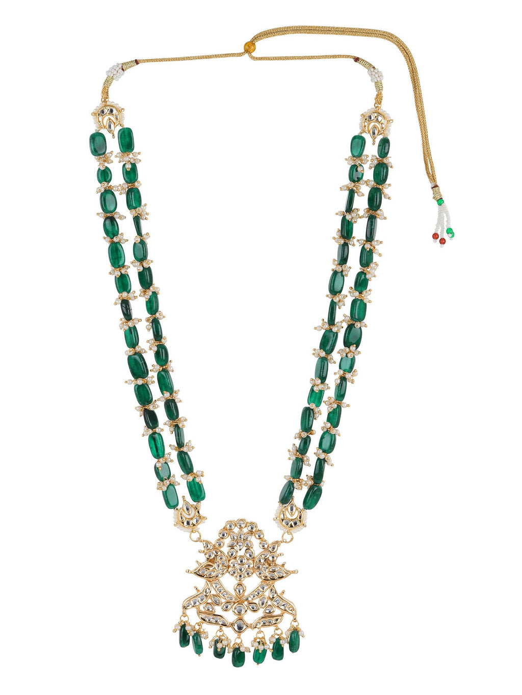 Gold-Toned Green Brass Gold-Polished Necklace - Ruby Raang | Grocsy