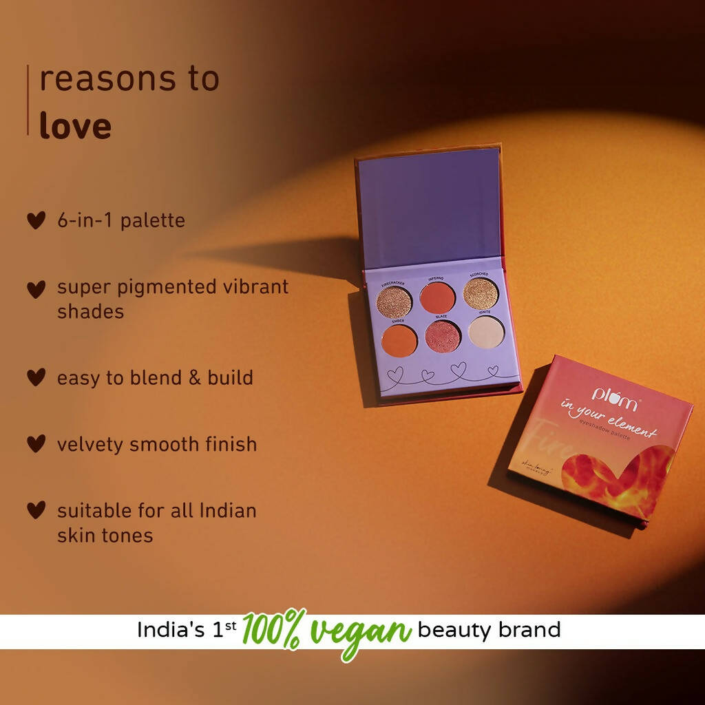 Plum In Your Element Eyeshadow Palette Easy to Blend 6-in-1 Palette 01 Fire | Grocsy