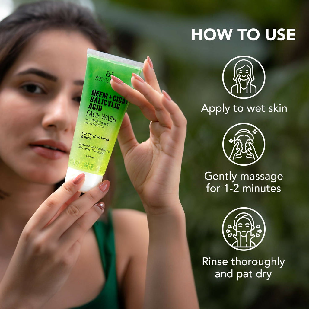 Botanic Hearth Neem, Cica & Salicylic Acid Cleanser Face Wash | Grocsy