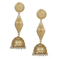 Joban Fashion Women Matte Gold Brass Jhumka | Grocsy
