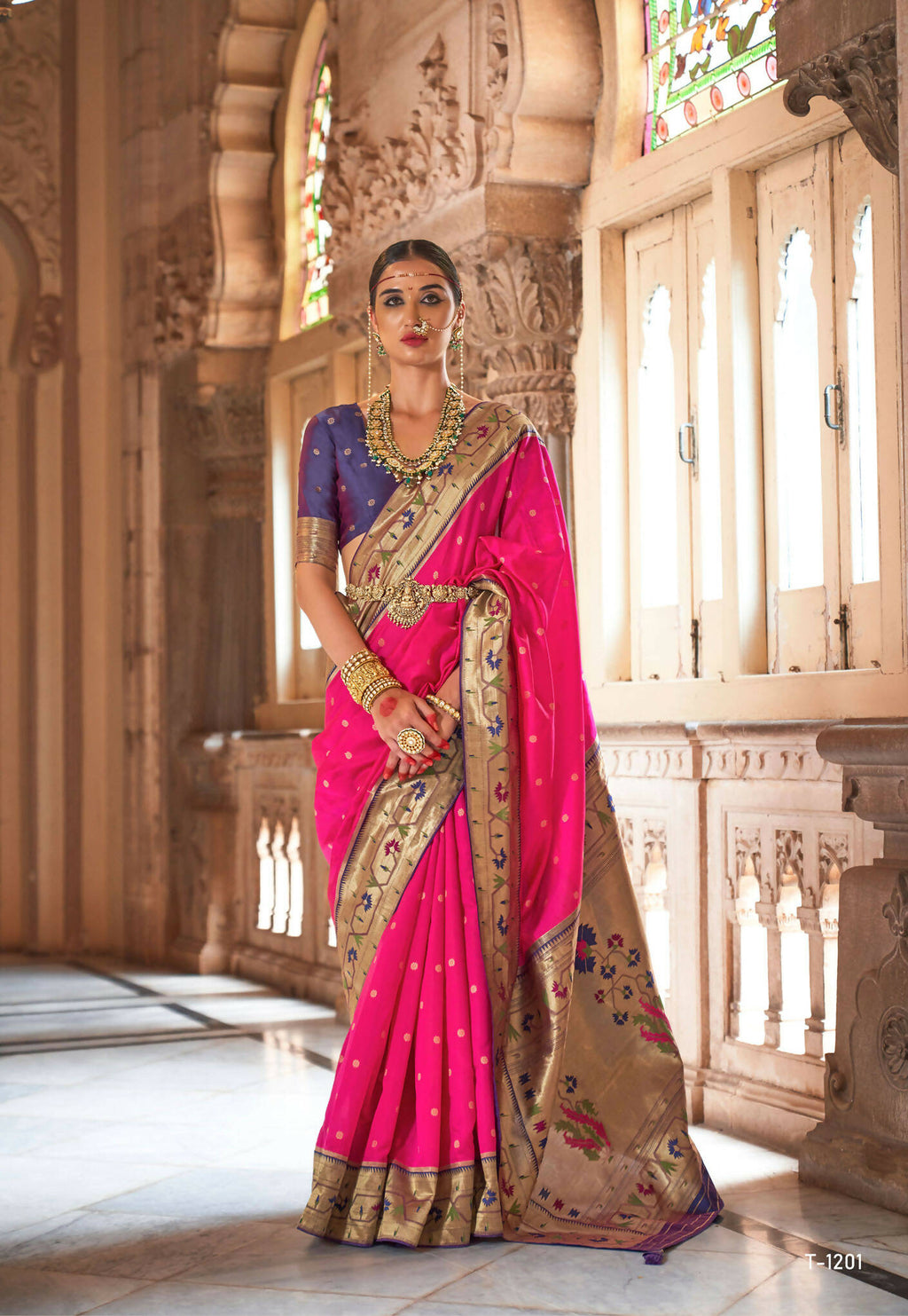 Sasquatch Socks Pink Soft V.P. Silk Magnum Finish, Weaving, Golden Zari Paithani Silk Saree - Rath Kadampalli | Grocsy