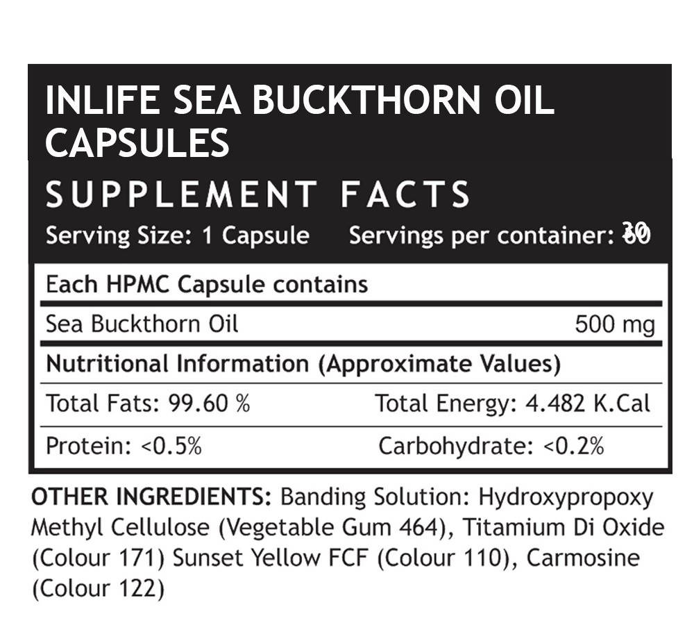 Inlife Sea Buckthorn Oil Capsules | Grocsy