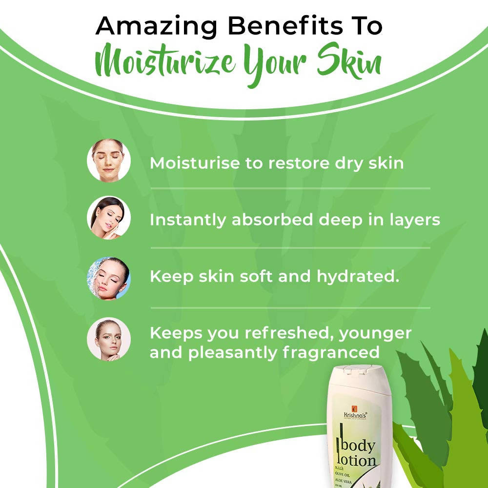 Krishna's Herbal & Ayurveda Body Lotion With Olive Oil Aloe Vera | Grocsy