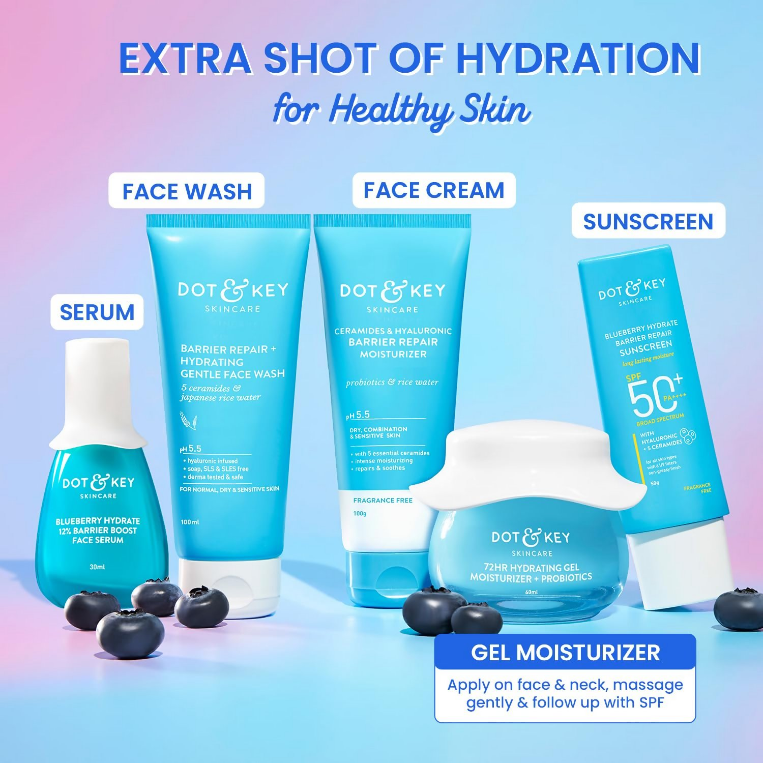 Dot & Key 72Hr Hydrating Gel + Probiotics Moisturizer For Face | Grocsy