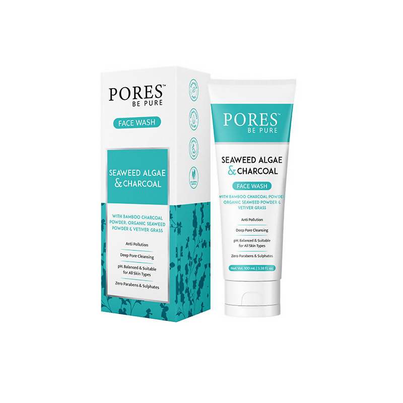 Pores Be Pure Charcoal Face Wash With Seaweed Algae | Grocsy