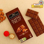 Sleek American Diamond Rakhi And Almond Treat Chocolate | Grocsy