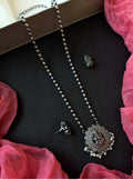 Joban Fashion Women Oxidize Black Polish Oxidized Ganeshji Pendant Chain Necklace And Earring Set | Grocsy