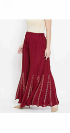 Mominos Fashion Maroon Mirror Palazzo | Grocsy