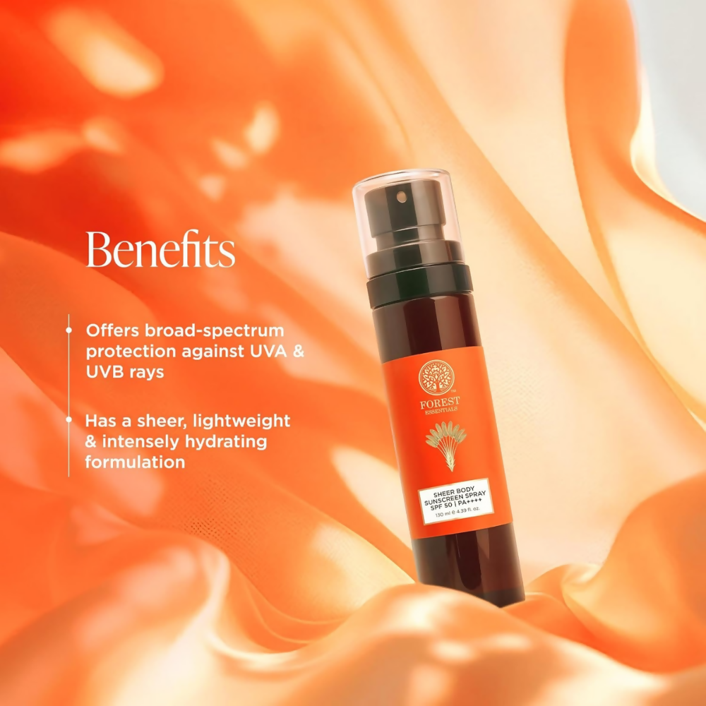 Forest Essentials Sheer Sunscreen Body Spray SPF 50|PA++++ | Grocsy