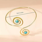 Joban Fashion Sky Blue Alloy Fancy Spiral Cuff Armlet | Grocsy
