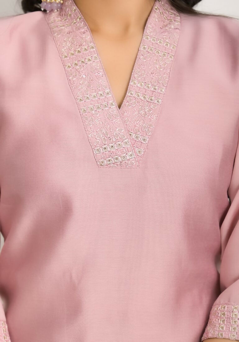Festive Wear Ethnic Peach Viscose chanderi Stitched Suit With Dupatta - Nisha | Grocsy