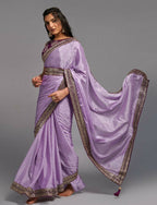 PR Fashion Onion Chinon Embroidery Lace Saree | Grocsy