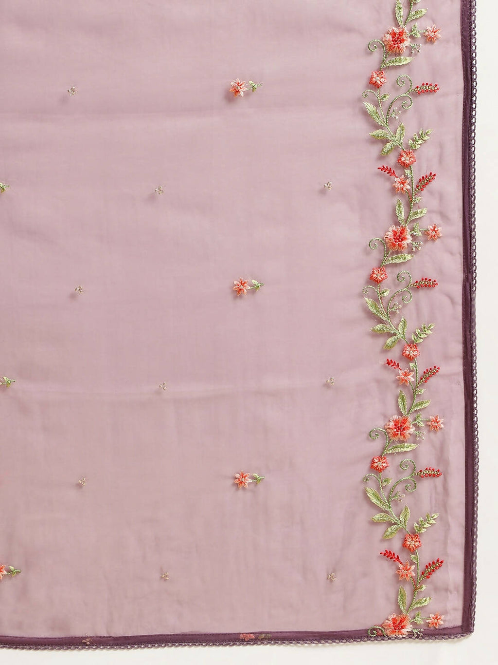 Wine Chinon Embroidered Straight Kurta with Trouser & Dupatta - Salimar | Grocsy