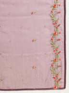 Wine Chinon Embroidered Straight Kurta with Trouser & Dupatta - Salimar | Grocsy