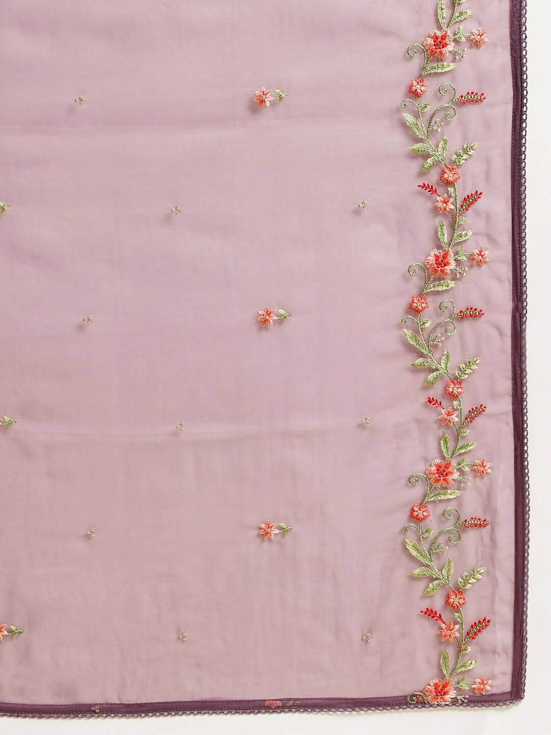 Wine Chinon Embroidered Straight Kurta with Trouser & Dupatta - Salimar | Grocsy