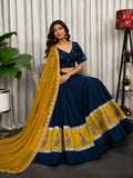 Lehenga Mart midnight Navy Designer Navratri Lehenga Choli for Women | Grocsy