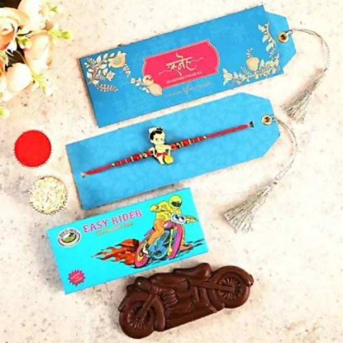 Bal Hanuman Rakhi & Choco Swiss Easy Rider Chocolate | Grocsy