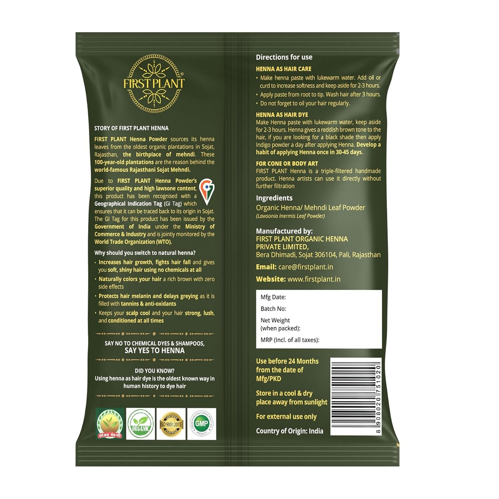 First Plant Premium Rajasthani Henna Powder | Grocsy