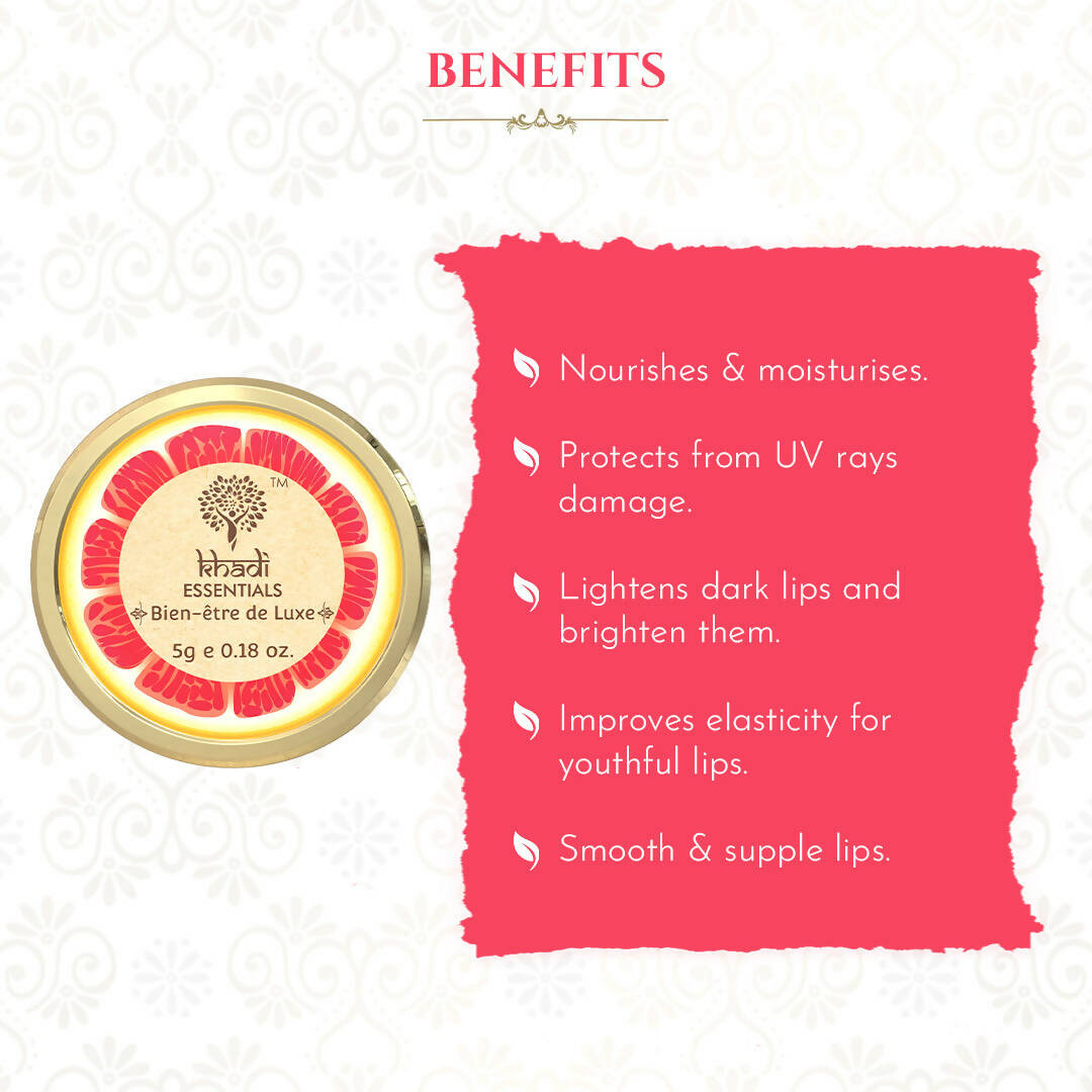 Khadi Essentials Wine Grapefruit Lip Balm | Grocsy