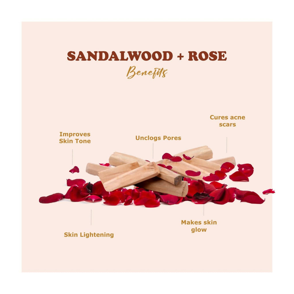 Kimayra Organic Sandalwood + Rose Face Pack Powder To Remove Dark Circles | Grocsy