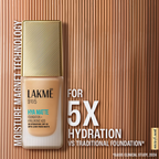 Lakme 9to5 Hya Matte Foundation + Hyaluronic Acid - Warm Natural | Grocsy