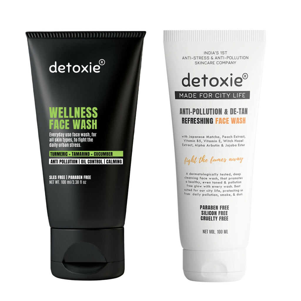 Detoxie Refreshing Face Wash Combo (Anti-Pollution + Wellness Face Wash) | Grocsy