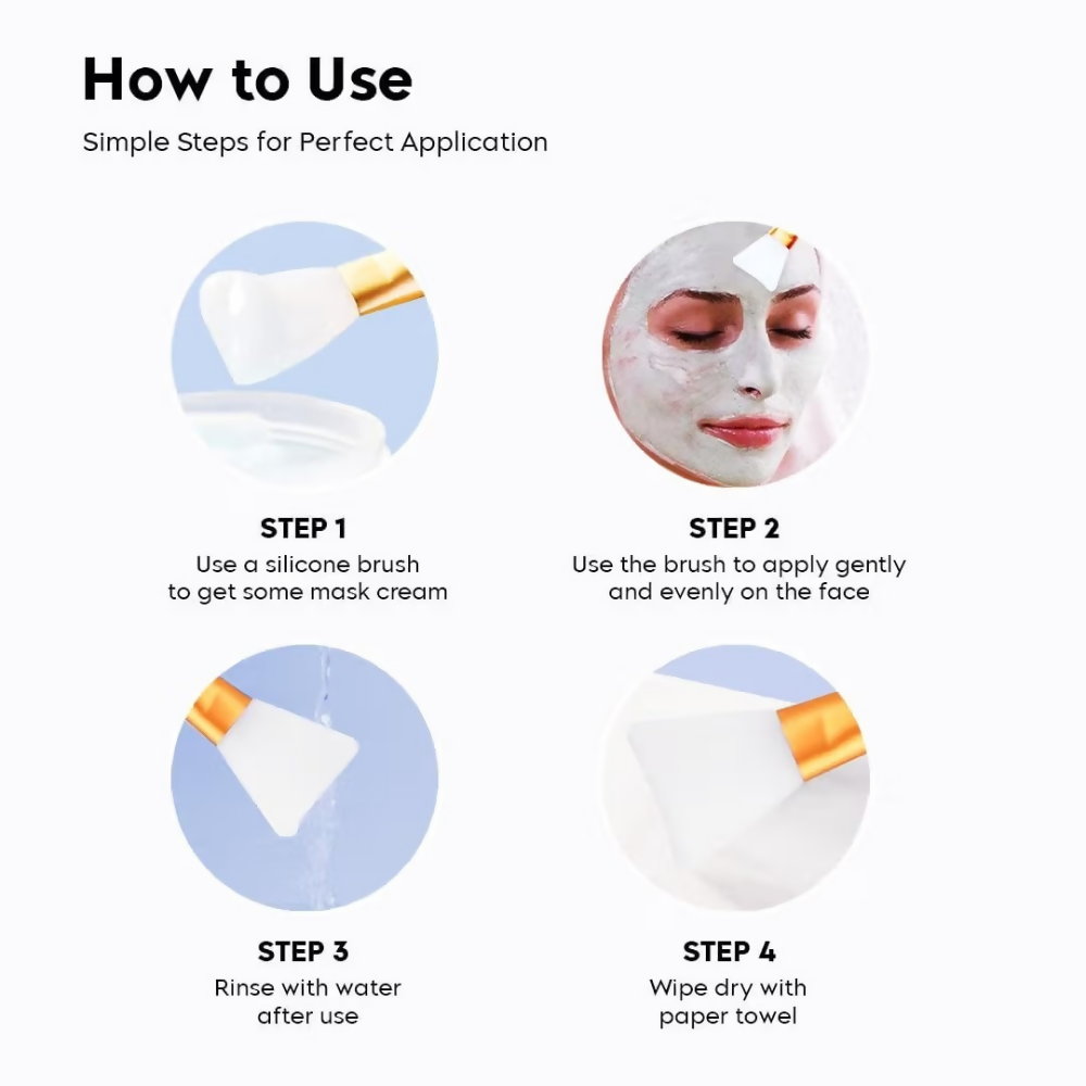 Bronson Professional Soft Hairless Silicone Mud Face Pack Brush Applicator | Grocsy