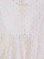 Ahalyaa Off White Chanderi Anarkali Kids Kurta With Dupatta For Girls | Grocsy
