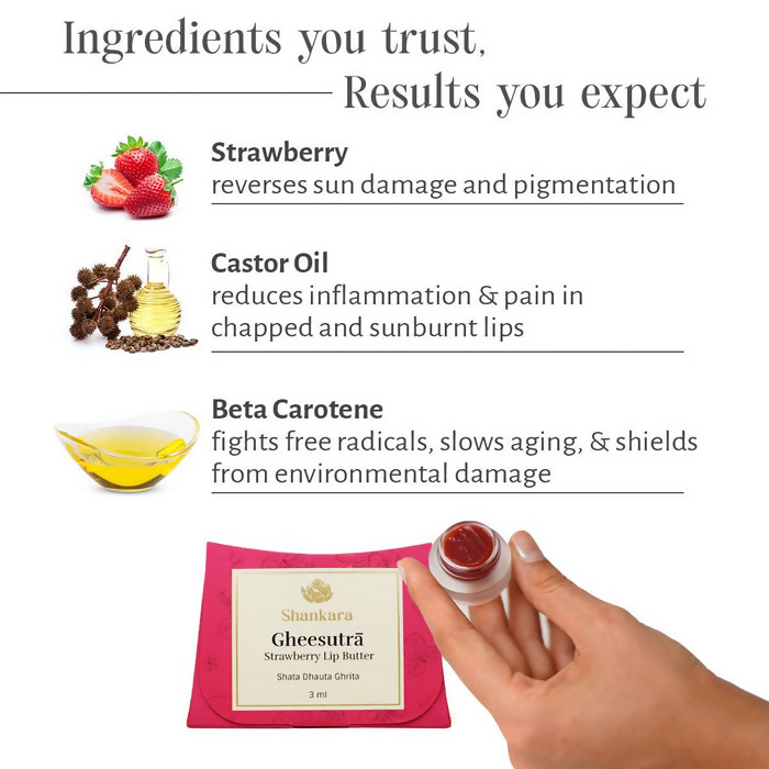 Shankara by Sri Sri Tattva Gheesutra Strawberry Lip Butter | Grocsy