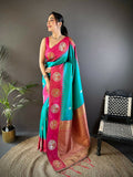 Joban Fashion Pink Butti Banarasi Silk Sarees | Grocsy