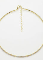 NVR Women's Gold-Toned CZ-Studded Choker Necklace | Grocsy