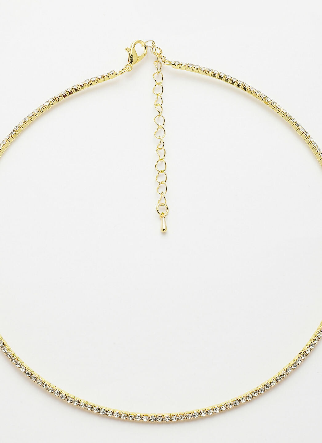 NVR Women's Gold-Toned CZ-Studded Choker Necklace | Grocsy
