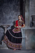 AI Fashion Black Art Silk Designer Navratri Lehenga Choli Collection | Grocsy