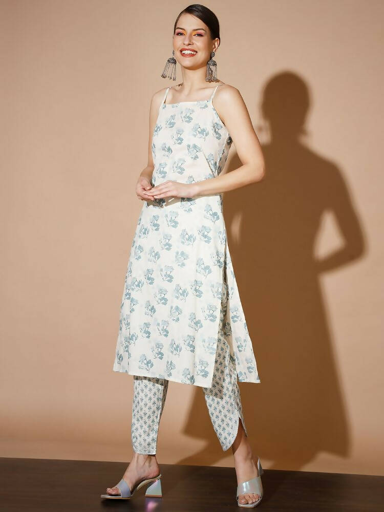 Myshka Women Multi-Floral Kurta & Trousers | Grocsy