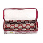 Home Strap Single Rod Brocade Bangle Box - Maroon | Grocsy