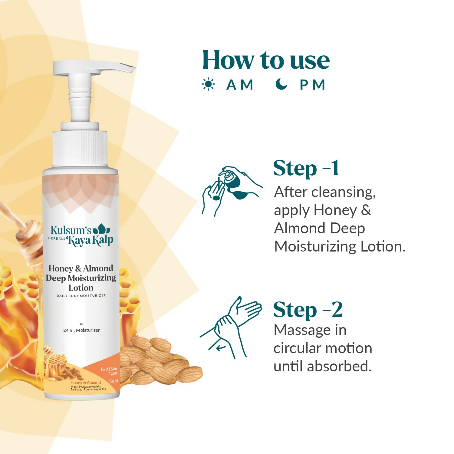 Kulsum's Kaya Kalp Honey & Almond Deep Moisturizing Lotion | Grocsy