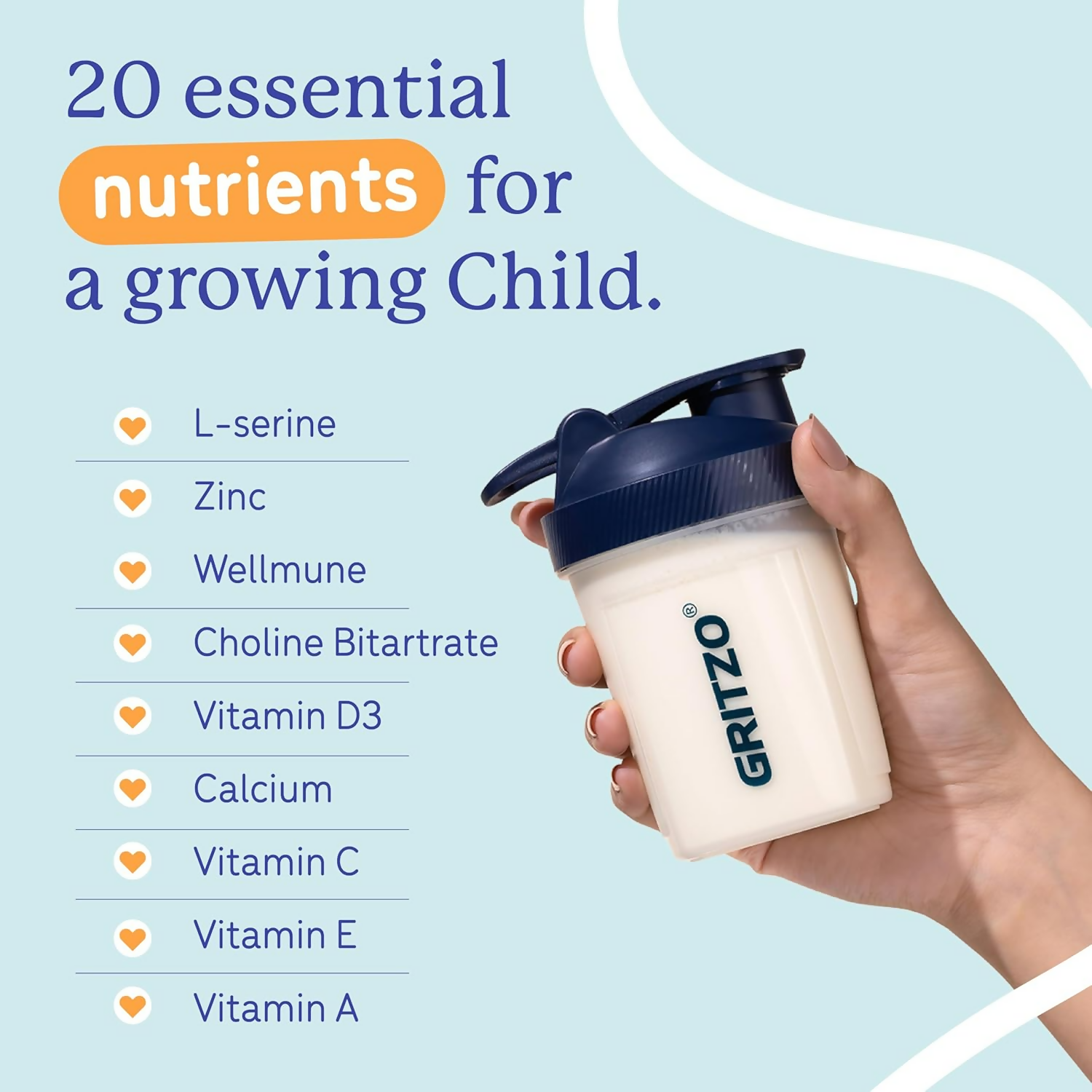 Gritzo SuperMilk Overall Growth (2-6y Boy & Girl), 6g Protein Powder (Creamy Vanilla) | Grocsy
