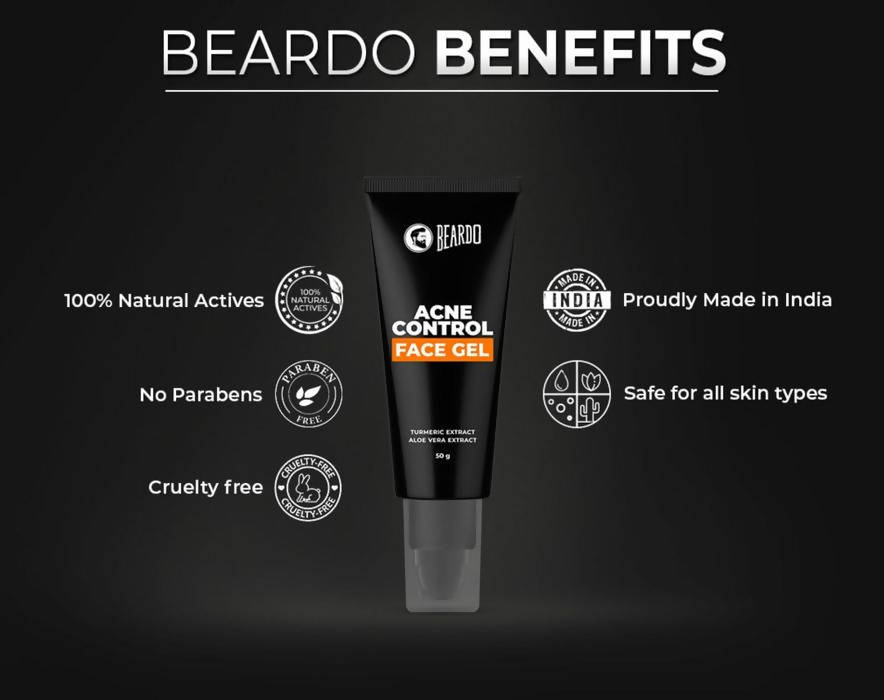 Beardo Acne Control Face Wash & Acne Control Face Gel Combo | Grocsy